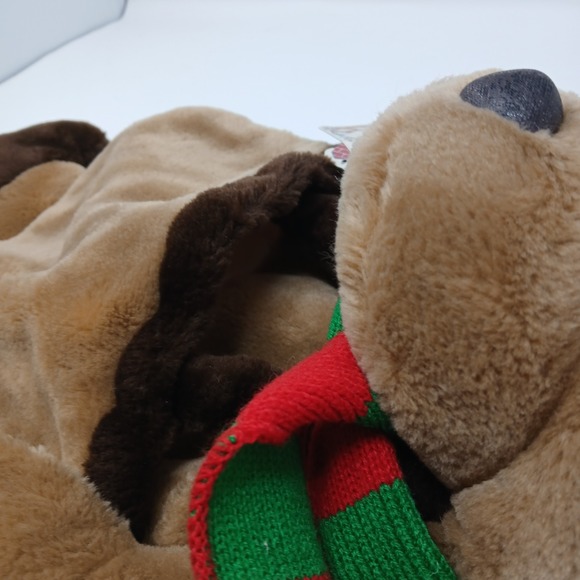 Rennoc Santas Best 3D Brown Dog Christmas Stocking 20" With Pockets - Picture 10 of 14